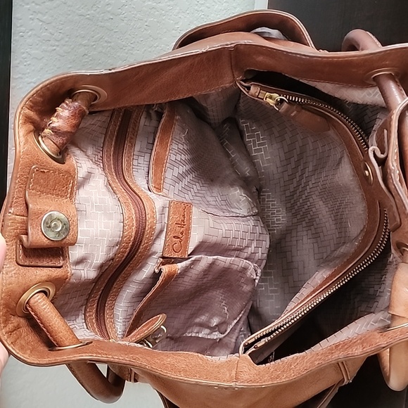 Cole Haan 100% Leather Brown Village Grommet Hobo Bag Medium Size - Picture 9 of 16